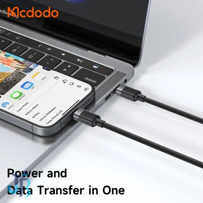 کابل فنری دو سر Type-C مک دودو Mcdodo CA-738 توان 100 وات طول 1.5 متر
