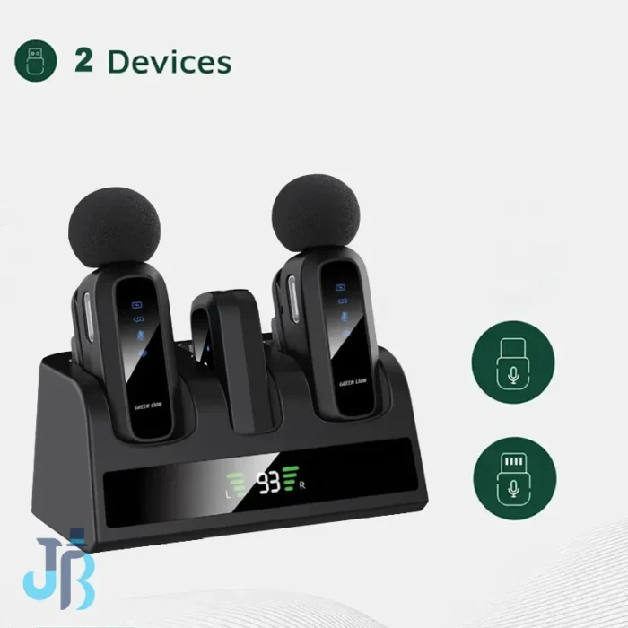 green-lion-gm-89x-microphone ست میکروفن بی سیم گرین لاین مدل GM-89X با درگاه اتصال USB-C