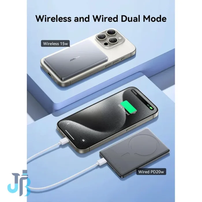 Joyroom-JR-PBM08-Mini-Power-Bank-5000 پاوربانک جوی روم مدل PBM08 ظرفیت 5000 میلی آمپر ساعت