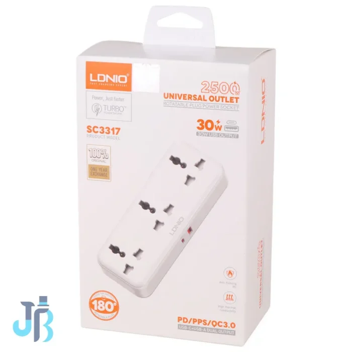 Ldnio-SC3317-Portable-Extension-Power-Socket چند راهی برق و شارژر الدینیو Ldnio SC3317 دارای 3 پورت