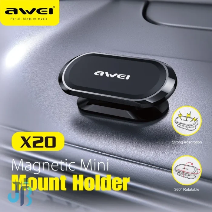 awei-x20-magnetic-car-mount-holder پایه نگهدارنده گوشی موبایل اوی مدل X20